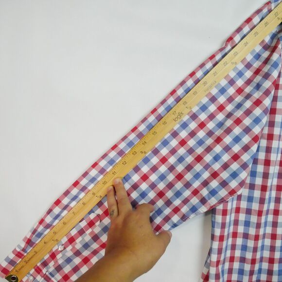 George Men’s Shirt Size 3XL Button Down Long Sleeve Classic Fit Plaid Shirt - Picture 11 of 12